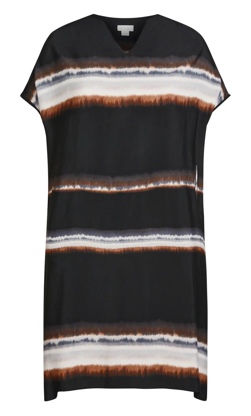 Evans Navy Blue Tie Dye Stripe Print Shift Dress