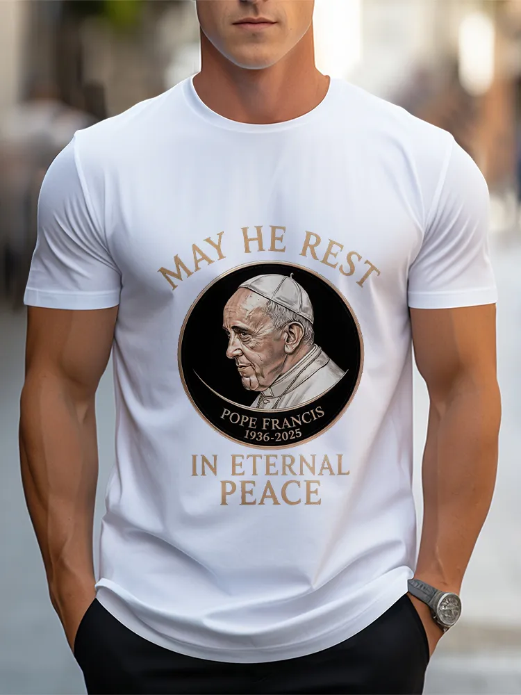 Men'S May He Rest In Eternal Peace Short Sleeve Round Neck Pure Cotton T-Shirt