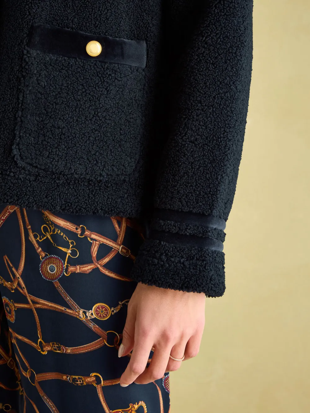 Navy Fleece Long Sleeve Jacket