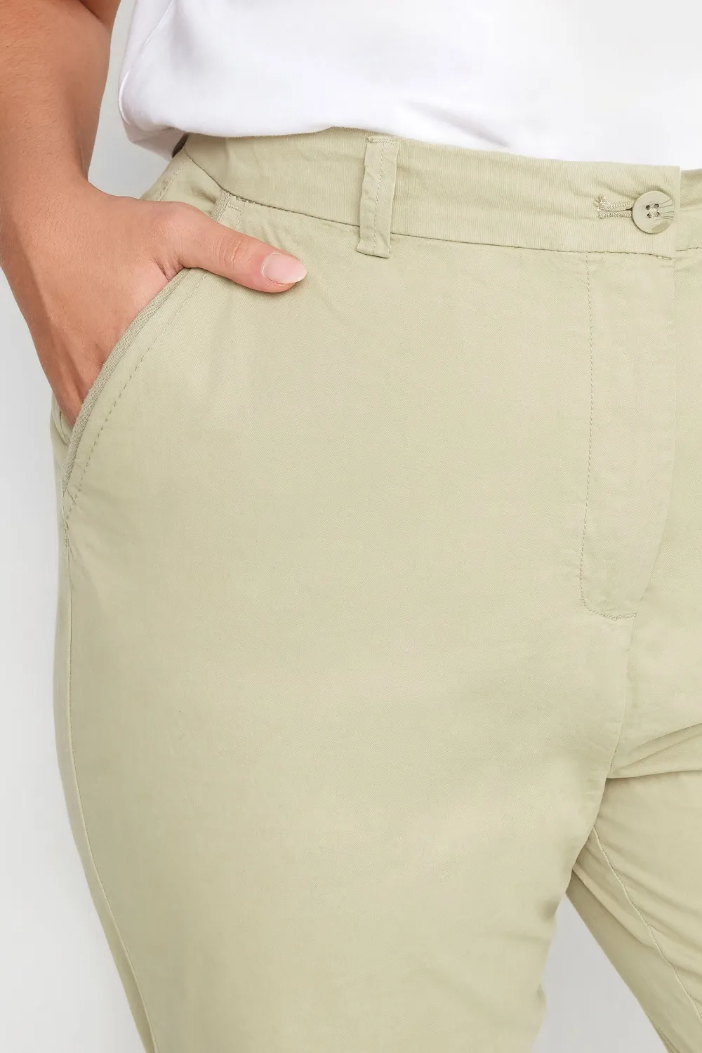 YOURS Curve Dark Blue Straight Leg Chino Trousers