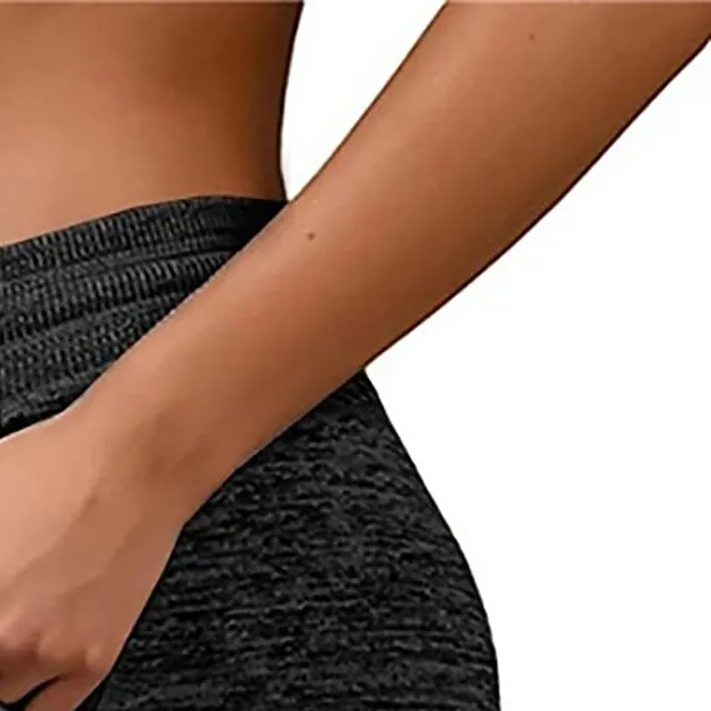 Women's Drawstring Yoga Shorts Quick-drying Solid Colored Elastic Running Bottom Contrasting Colors Pants