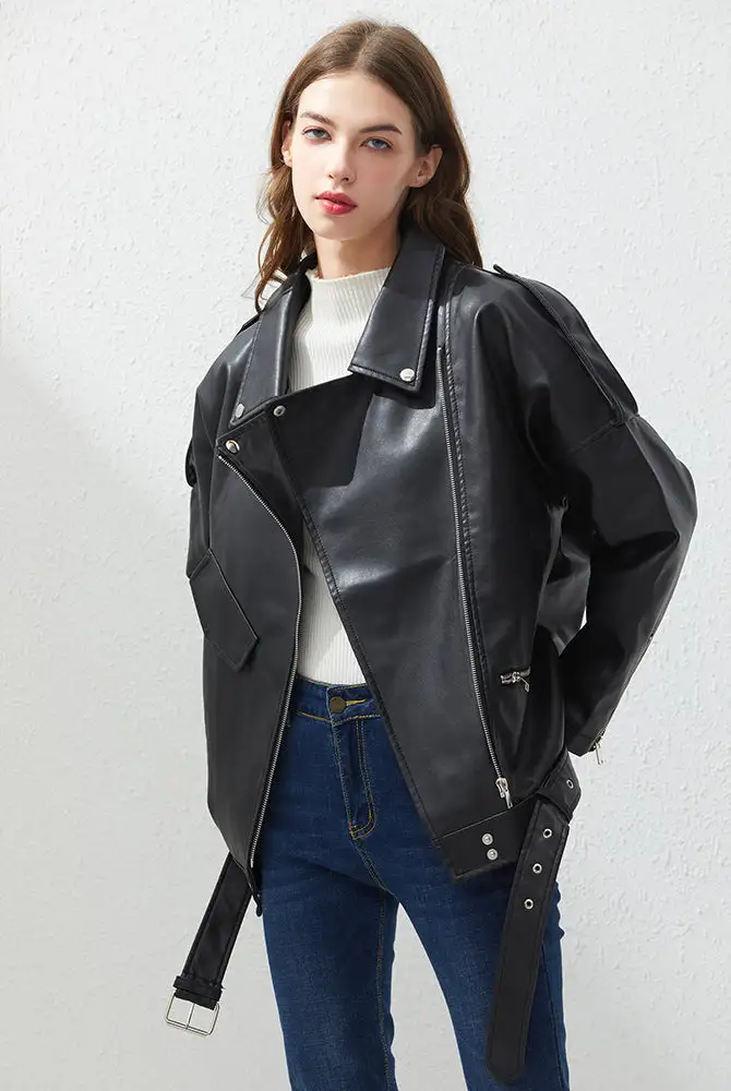 WOMEN LOOSE LEATHER JACKET