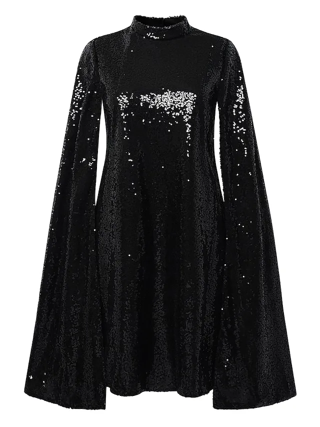 Women‘s Semi Formal Party Dress Sequin Dress Short Mini Dress Silver Gold Sleeveless Pure Color Sequins Split Spring Summer Crew Neck Stylish Elegant 2023 S M L XL XXL