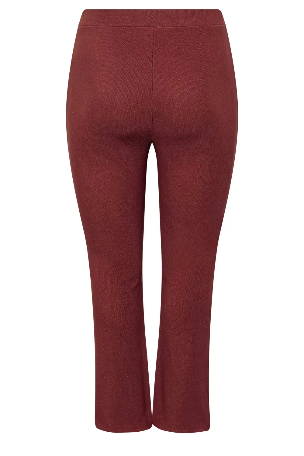 YOURS Curve Burgundy Red Split Front Stretch Flared Leggings