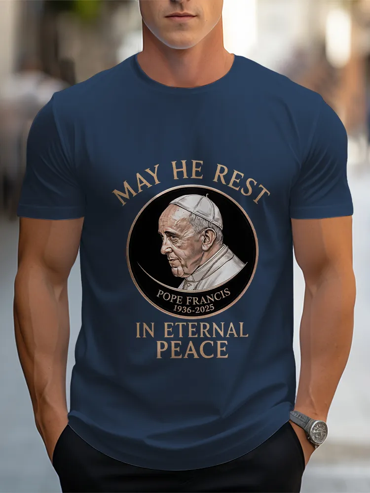 Men'S May He Rest In Eternal Peace Short Sleeve Round Neck Pure Cotton T-Shirt