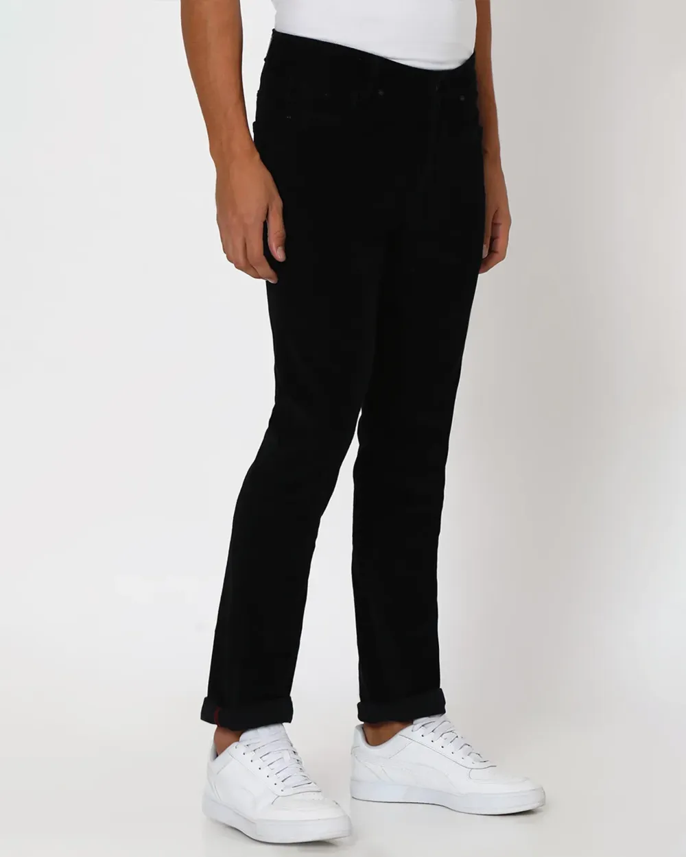 Classic Daily Slim-Fit Straight-Leg Navy Cotton Trousers
