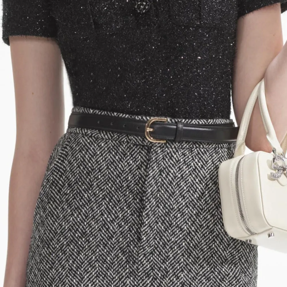 Black Tinsel Boucle Top