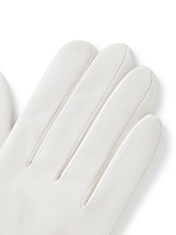 Elegant White Leather Gloves