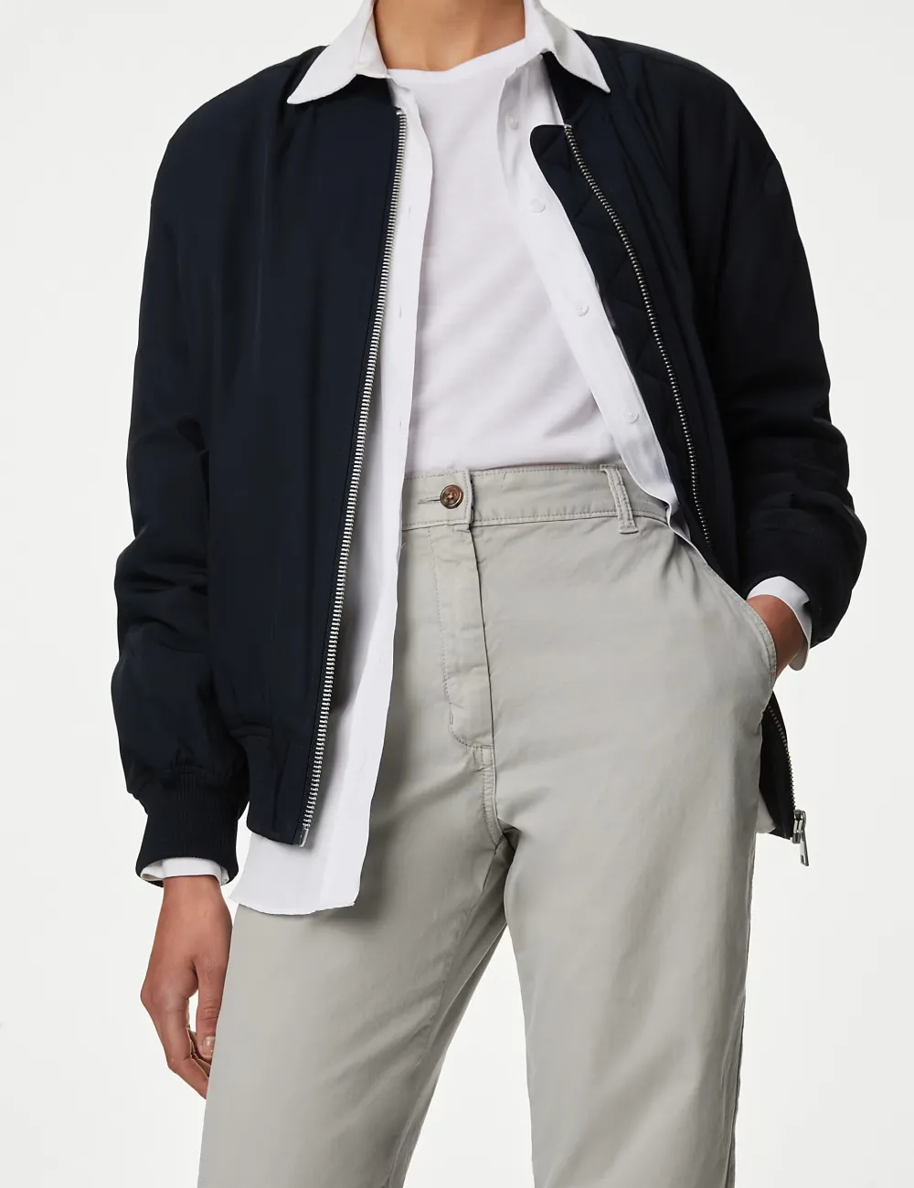 Cotton Rich Tea Dyed Slim Fit Chinos Grey