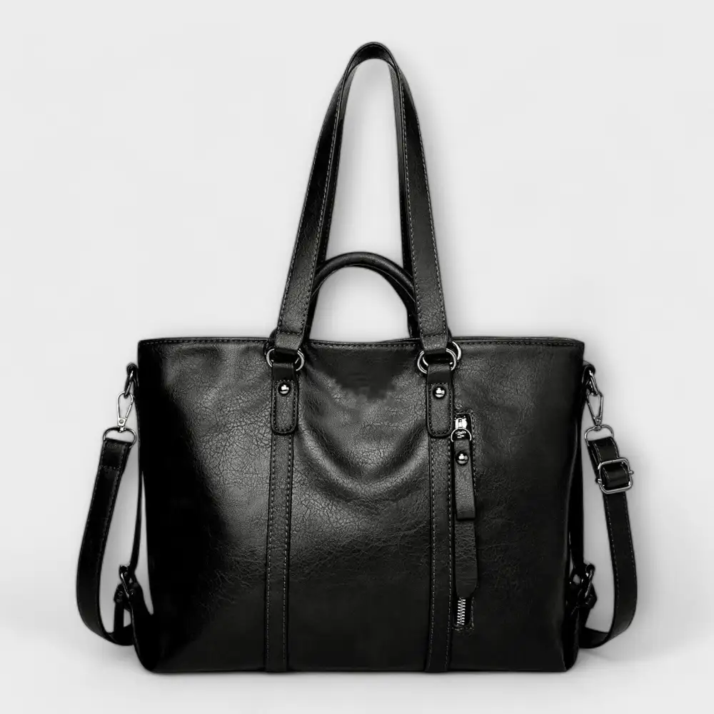 Drawstring Leather Handbag