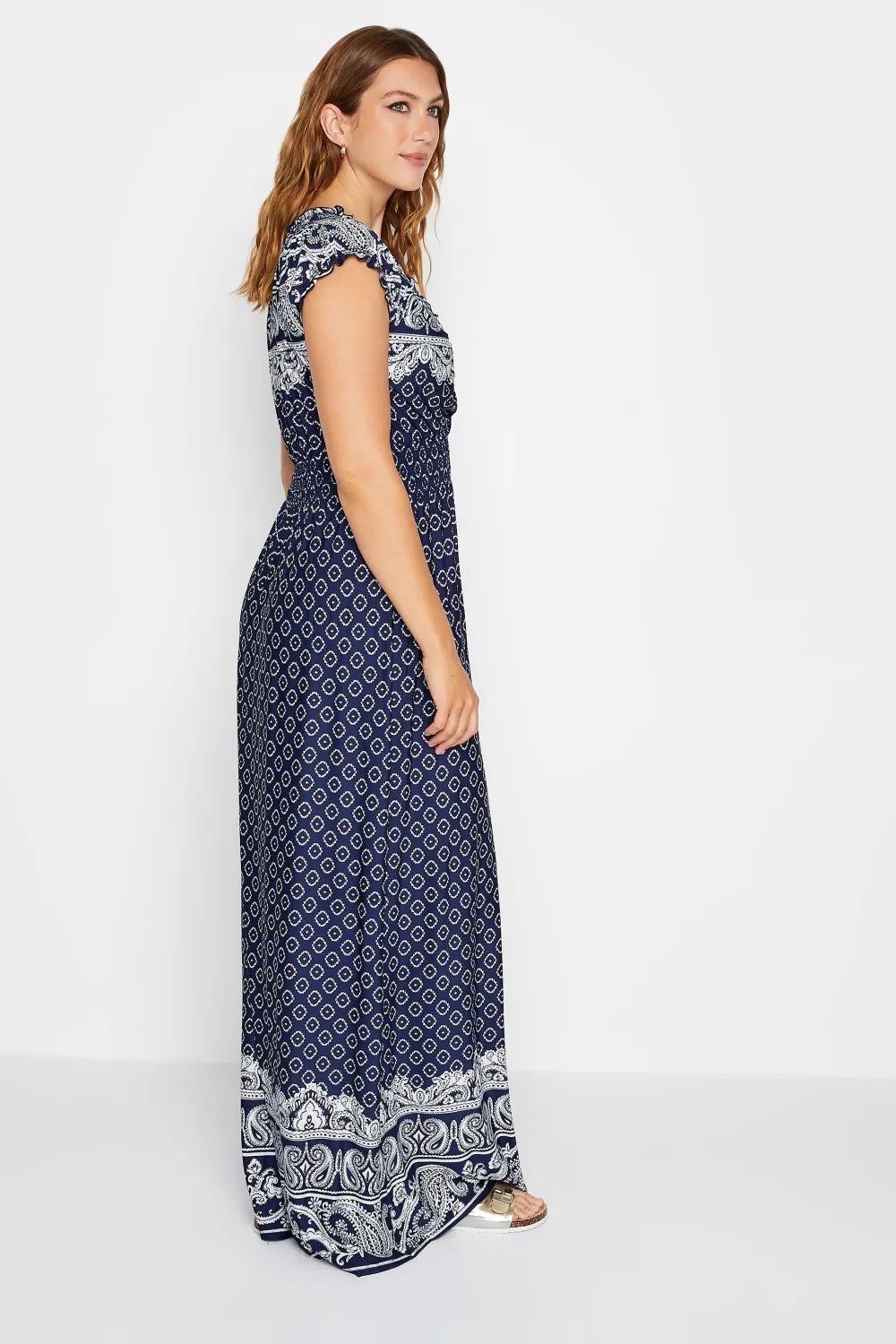 LTS Tall Navy Blue Paisley Maxi Dress