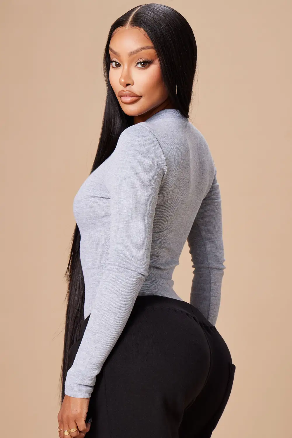 Grind Time Beyond Long Sleeve Bodysuit - HeatherGrey