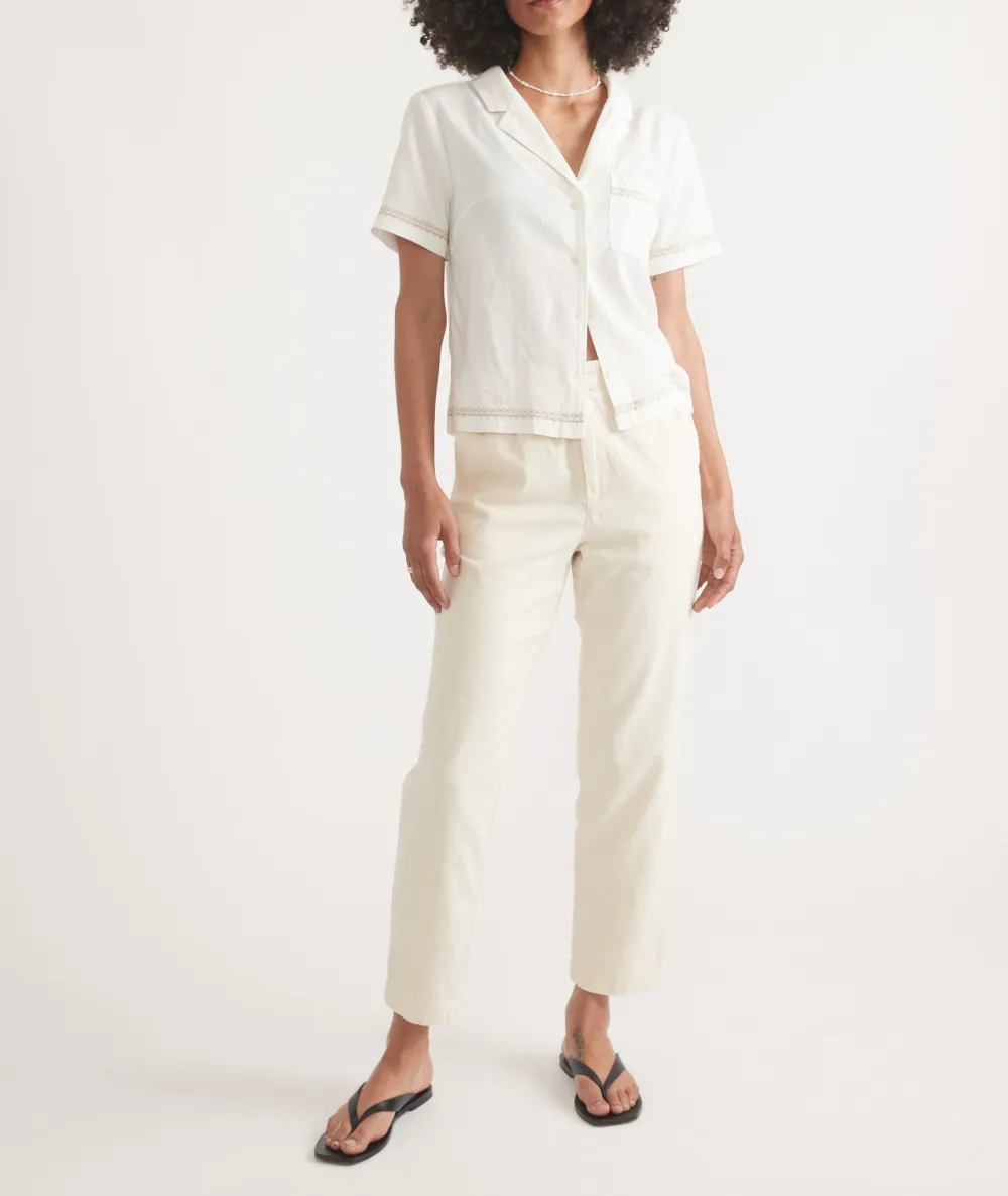 Crisp White Cropped Trousers