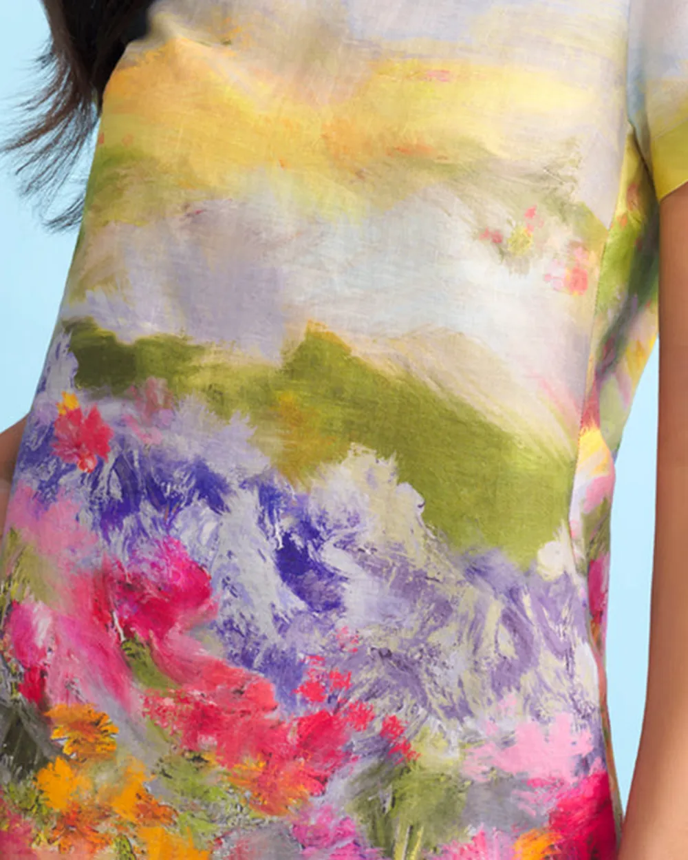 Short Sleeve Floral Print Shift Mini Dress