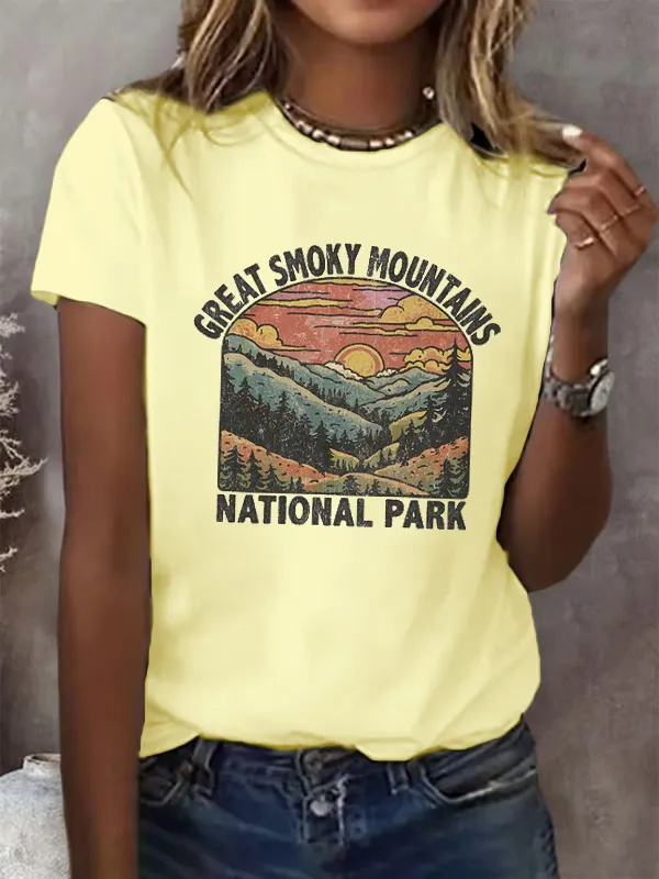Great Smoky Mountains National Park Sunset Graphic T-Shirt
