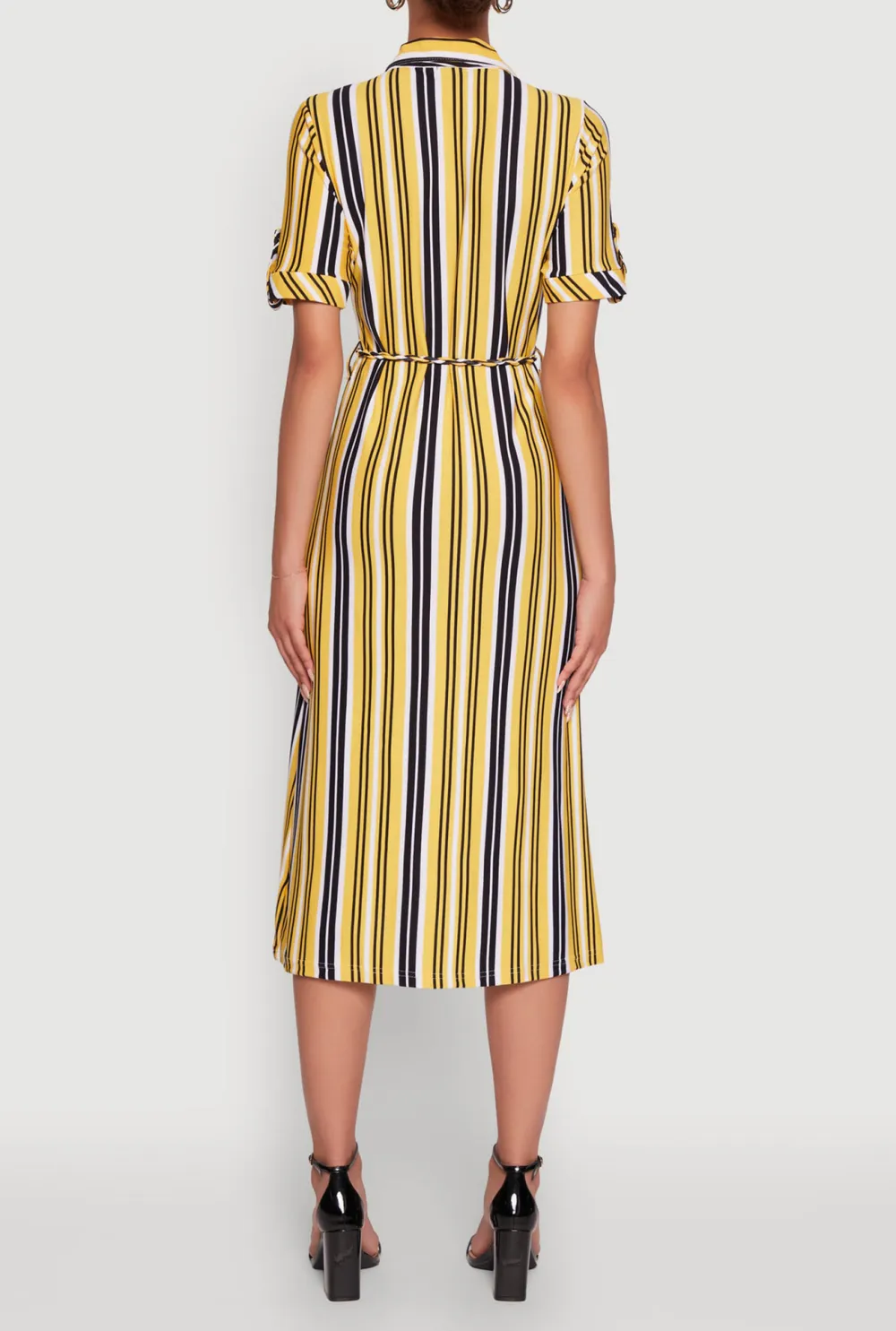 Striped Lace Up Dress