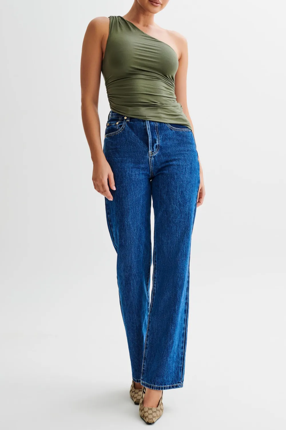 One Shoulder Modal Asymmetric Top