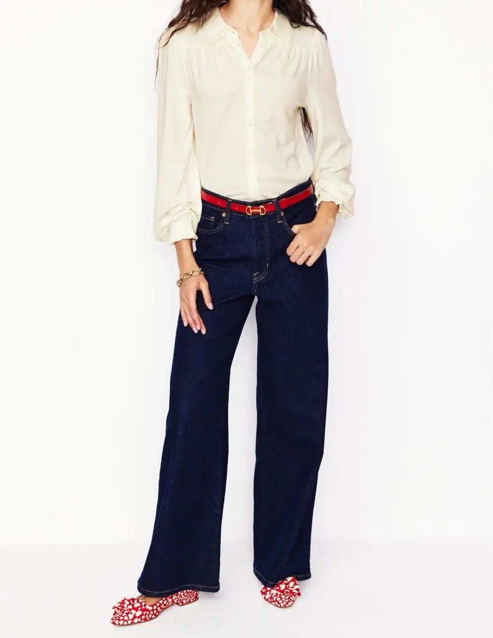 Smocked Jersey Shirt