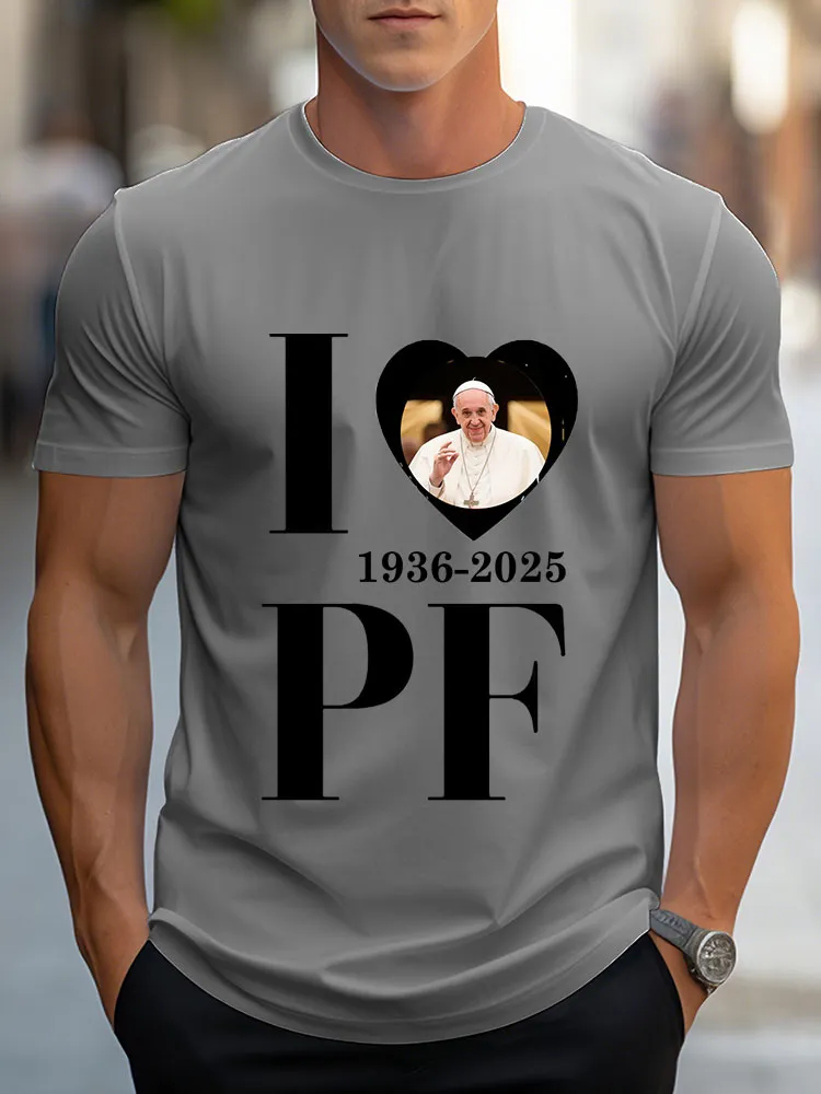 Men's I Love PF 1936-2025 Print Short Sleeve Round Neck Cotton T-Shirt