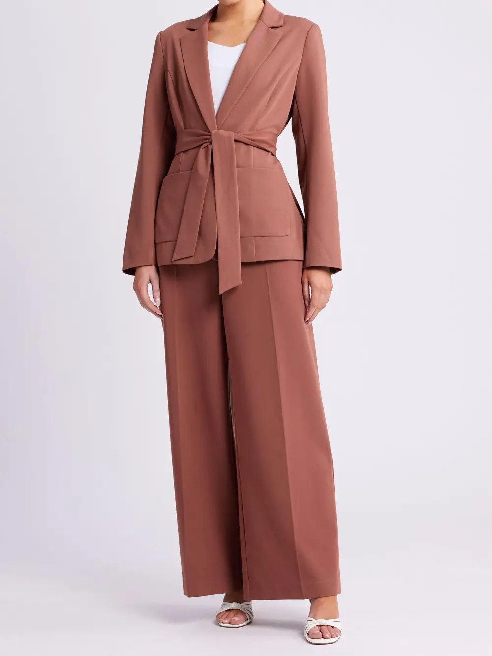 Tie Front Blazer Pink