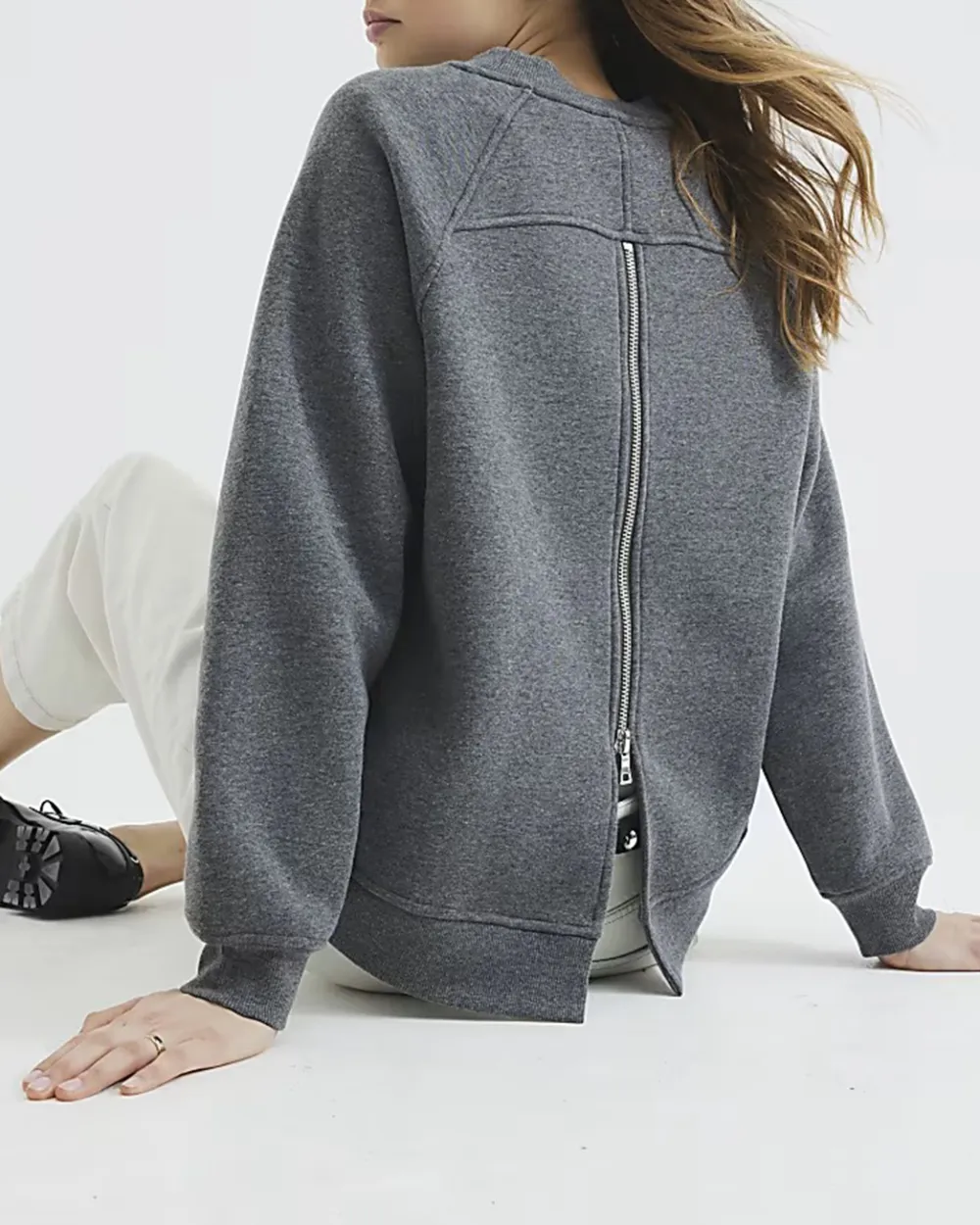 Women's Sweatshirts With Back Zipper