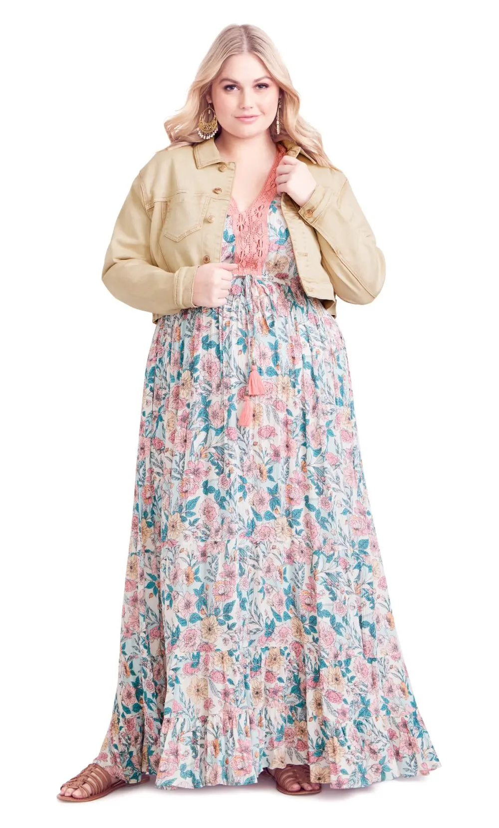 Evans Neutral Ava Denim Jacket