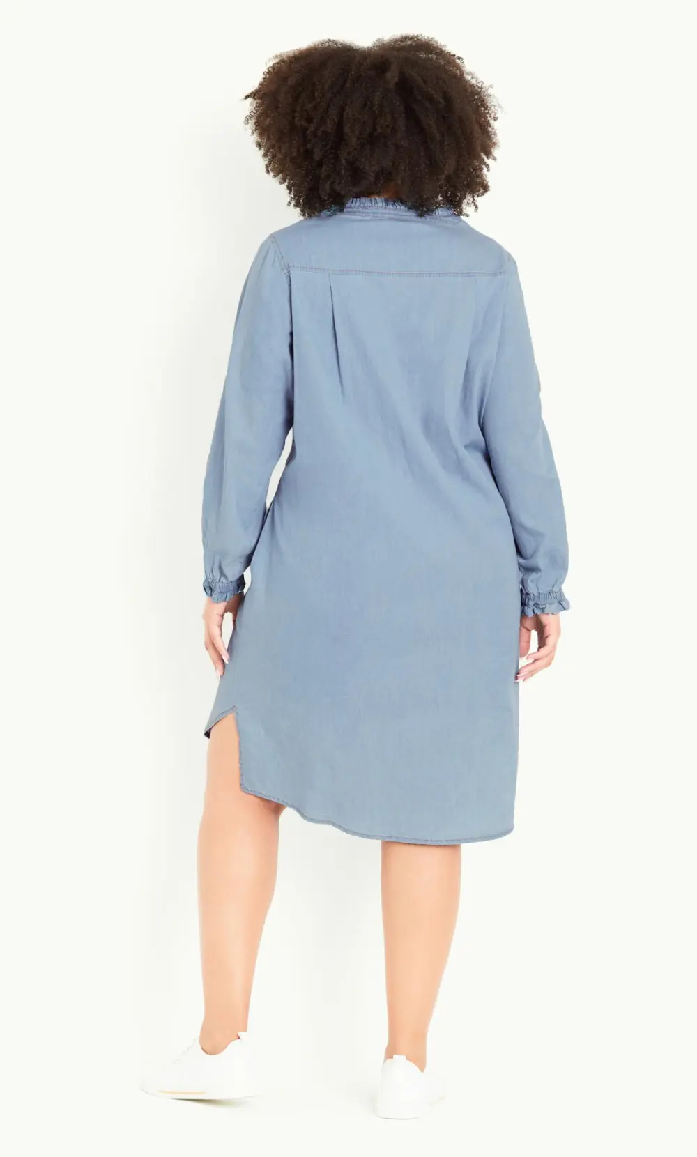 Evans Mid Blue Denim Shirt Dress