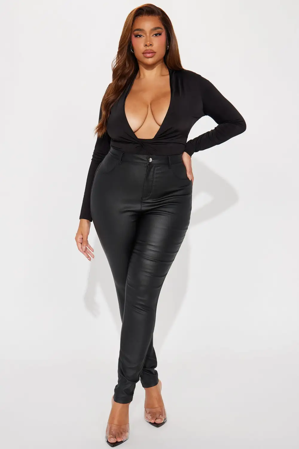 Lizette Twist Front Bodysuit - Black