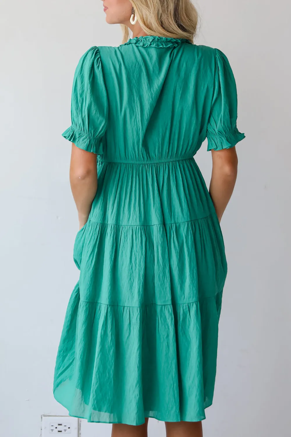 Exquisite Potential Green Tiered Midi Dress