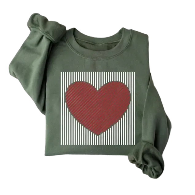 ❤️ Valentine's Day Retro Heart Graphic Sweatshirt | Cute Casual Pullover Top