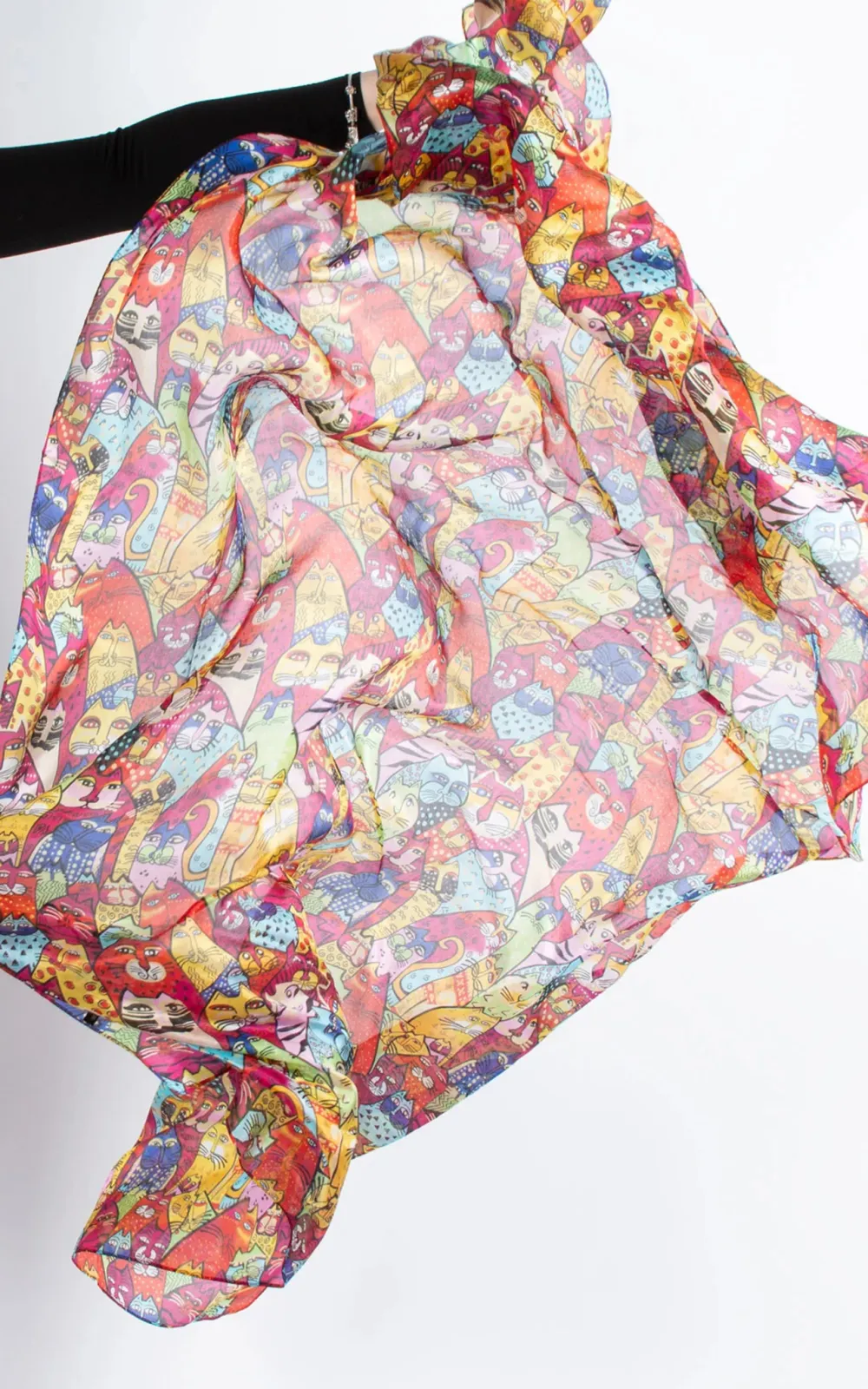Cartoon Art Print Silk Scarf