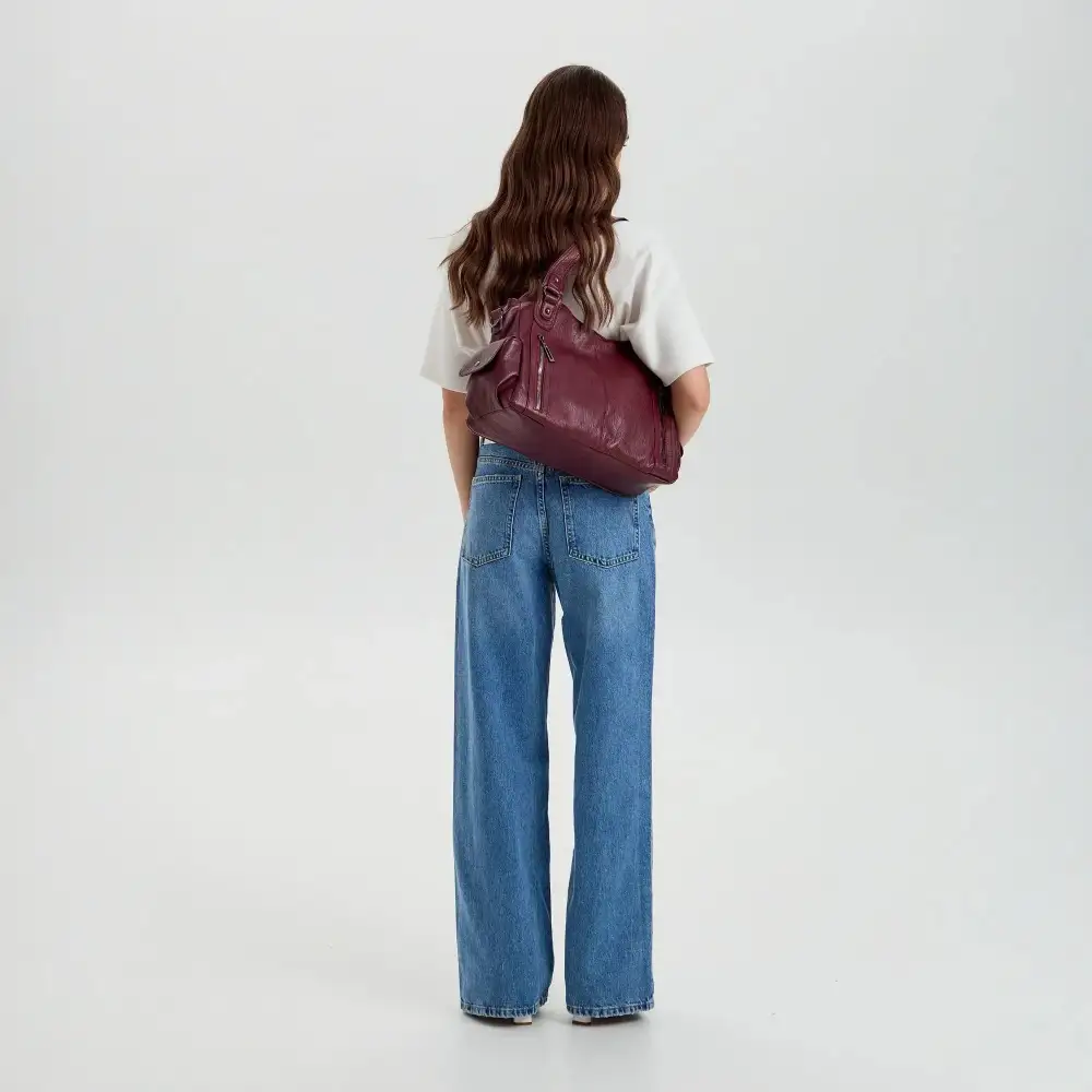 Pocket Front Leather Crossbody Bag