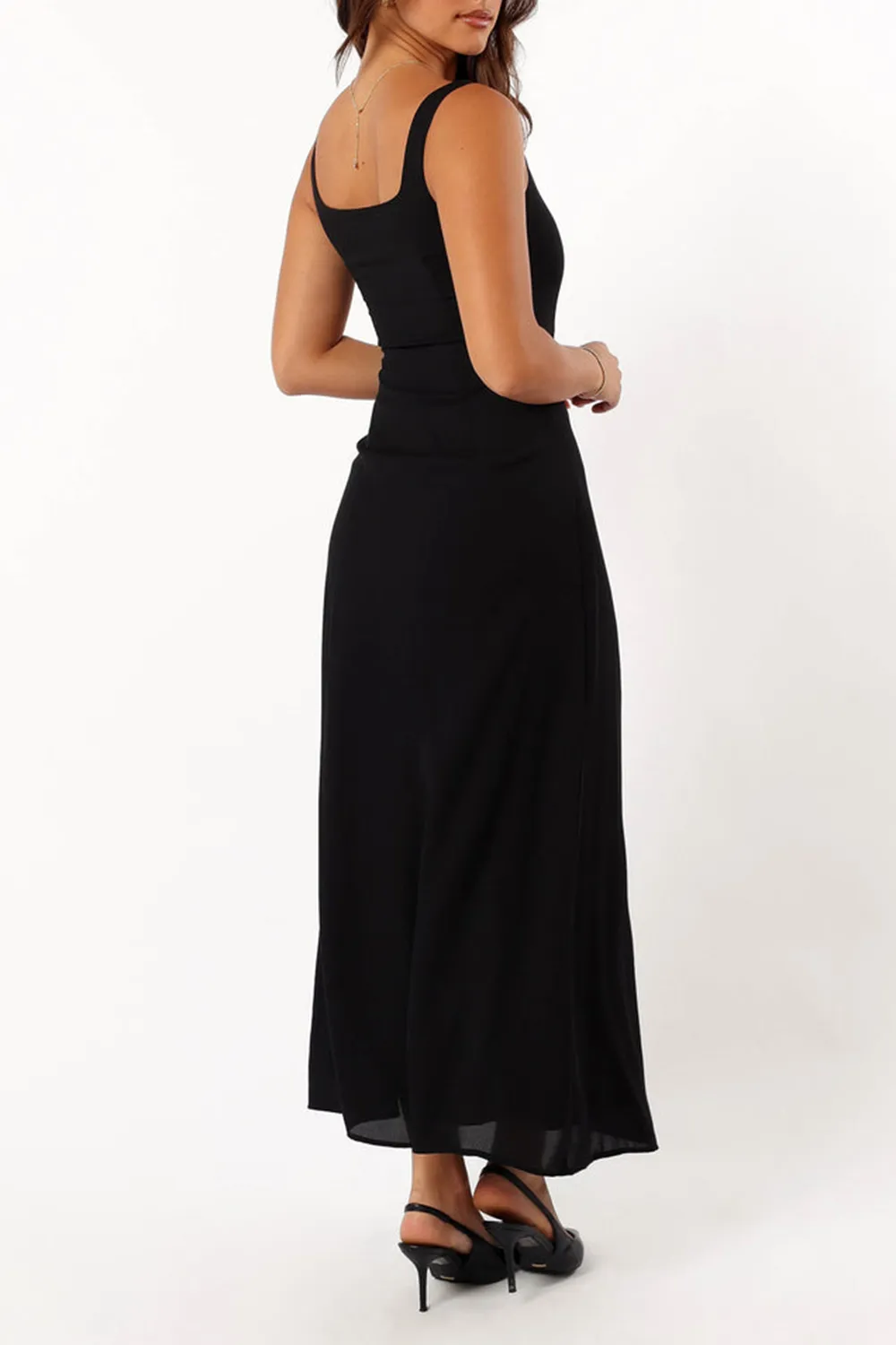 SLEEVELESS SLIT MAXI DRESS