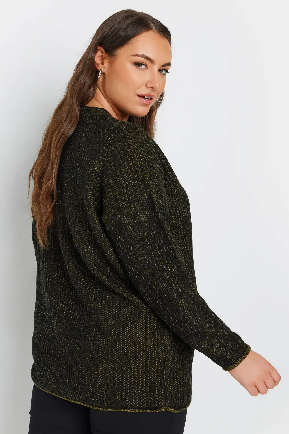 YOURS Curve Navy Blue Drop Shoulder Knitted Jumper