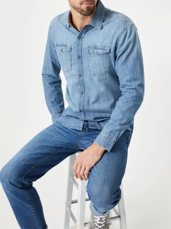 Dark Navy Double - Pocket Men's Shirt