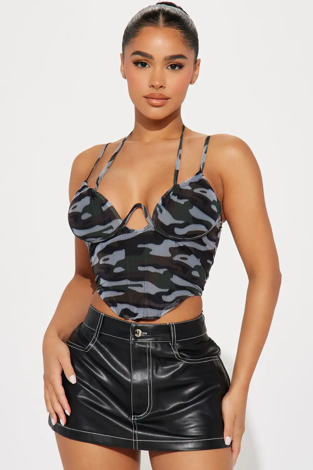 Command Attention Camo Corset Top - Camouflage
