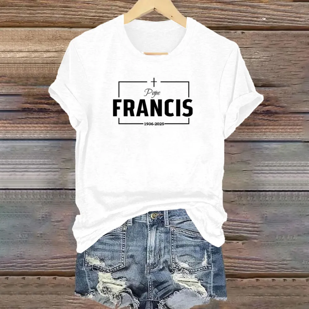 Women's 1936-2025 Print Short Sleeve Round Neck Cotton T-Shirt