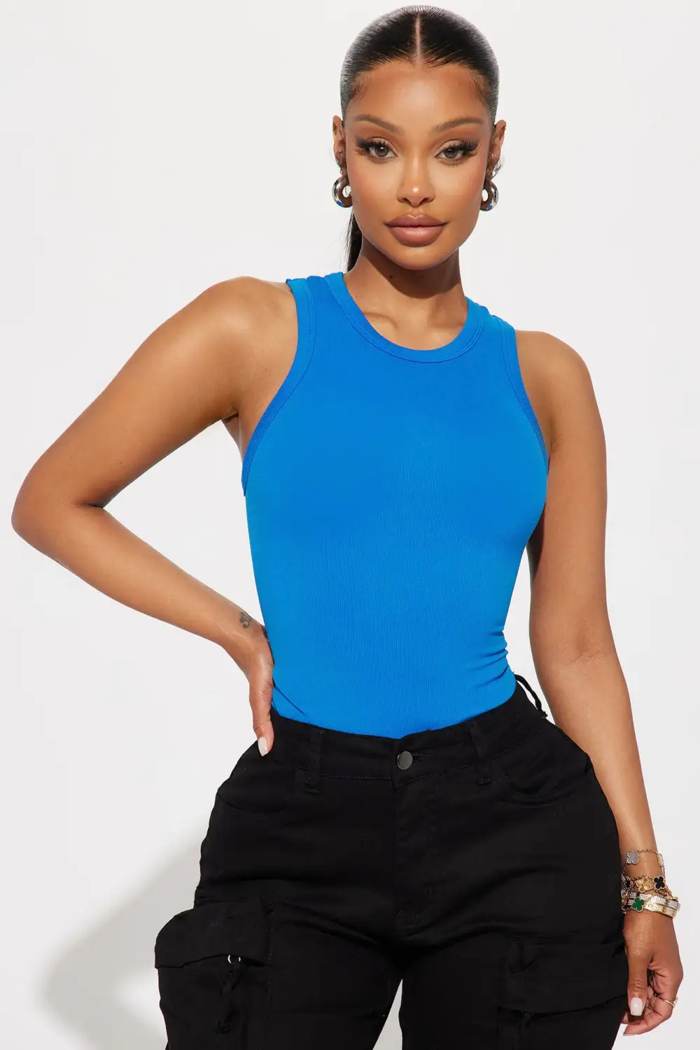 The New Classic Ribbed Racerback Top - Blue