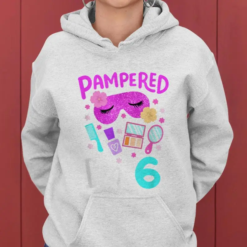 Spa Birthday Party Let's Get Pampered I'm 6 Girls 6Th Bday Women Hoodie