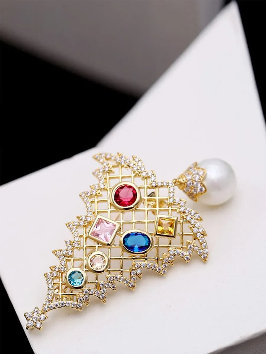 Christmas Tree Pine Brooch MOB011