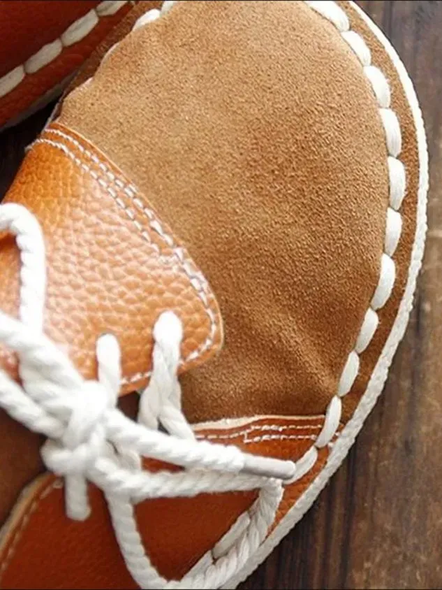 Women's Casual Vintage Round Toe Flats All Season Shoes