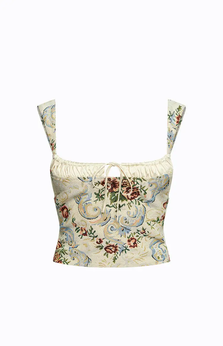 Floral Print Cropped Camisole Top