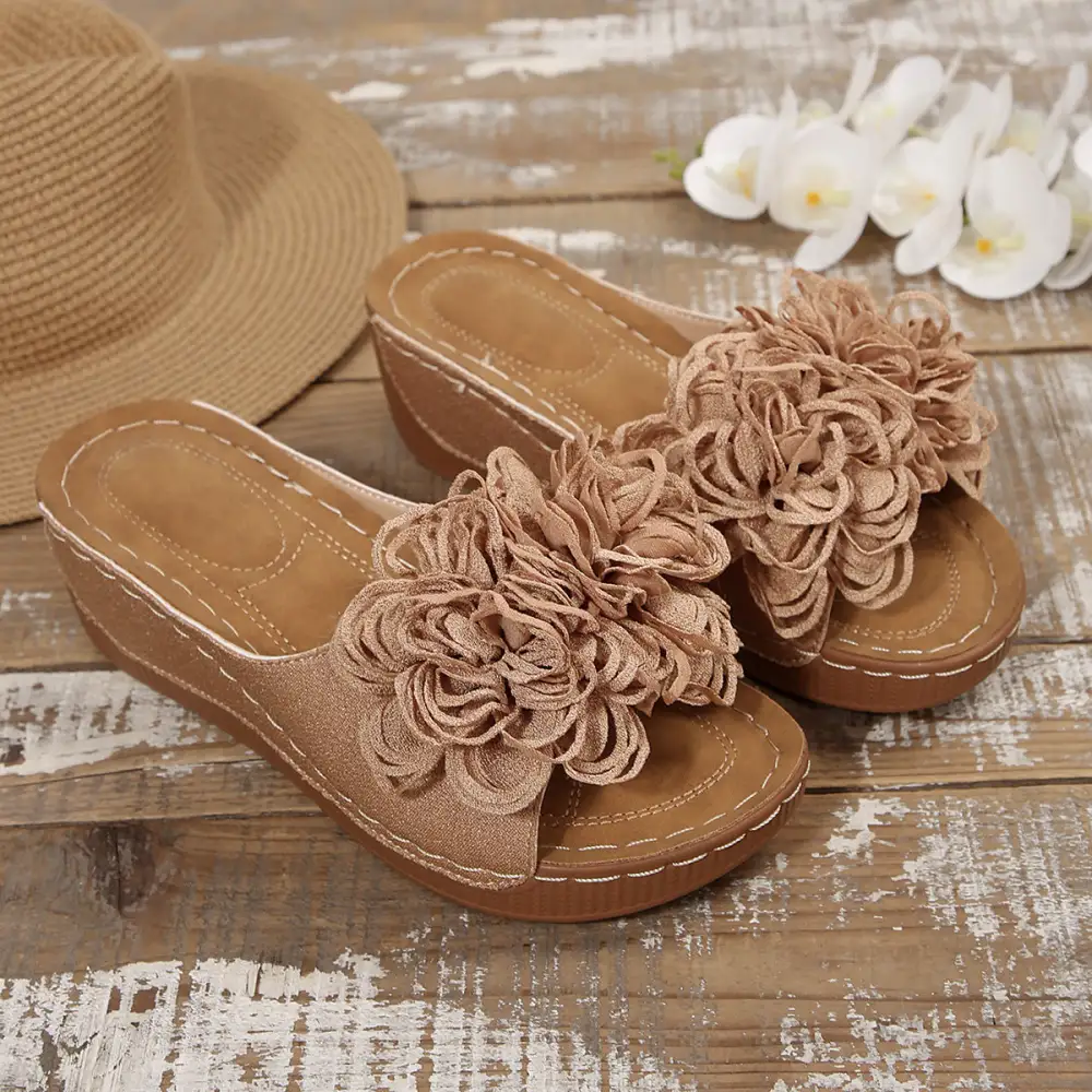 Plain Front Slide Sandals