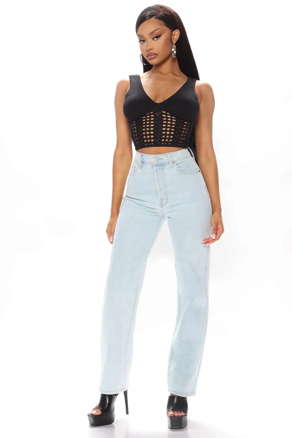 Young And Careless Knit Tank - Black