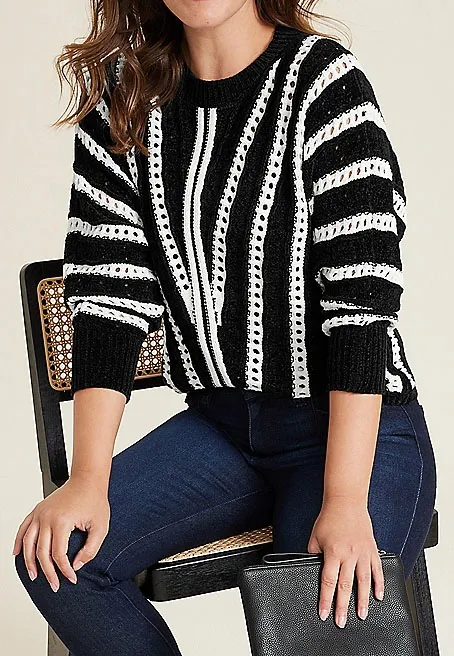 Chevron Stripe Dolman Sweater