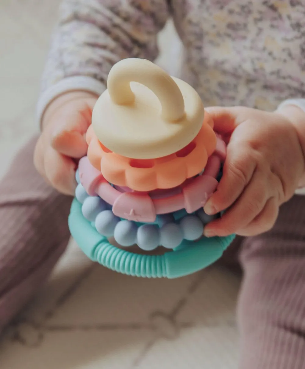 Jellystone Designs Rainbow Stackers & Teether – Pastel