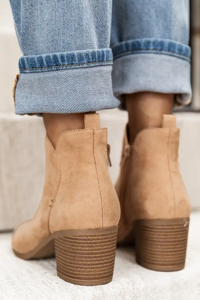 Topanga Beige Suede Heel Bootie