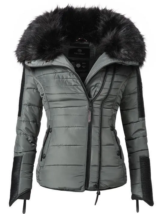 Women's short parka coat white