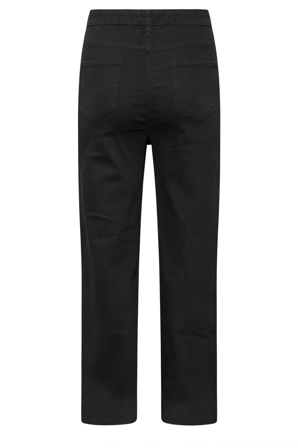 YOURS Curve Black Ripped Wide Leg Stretch Jeans