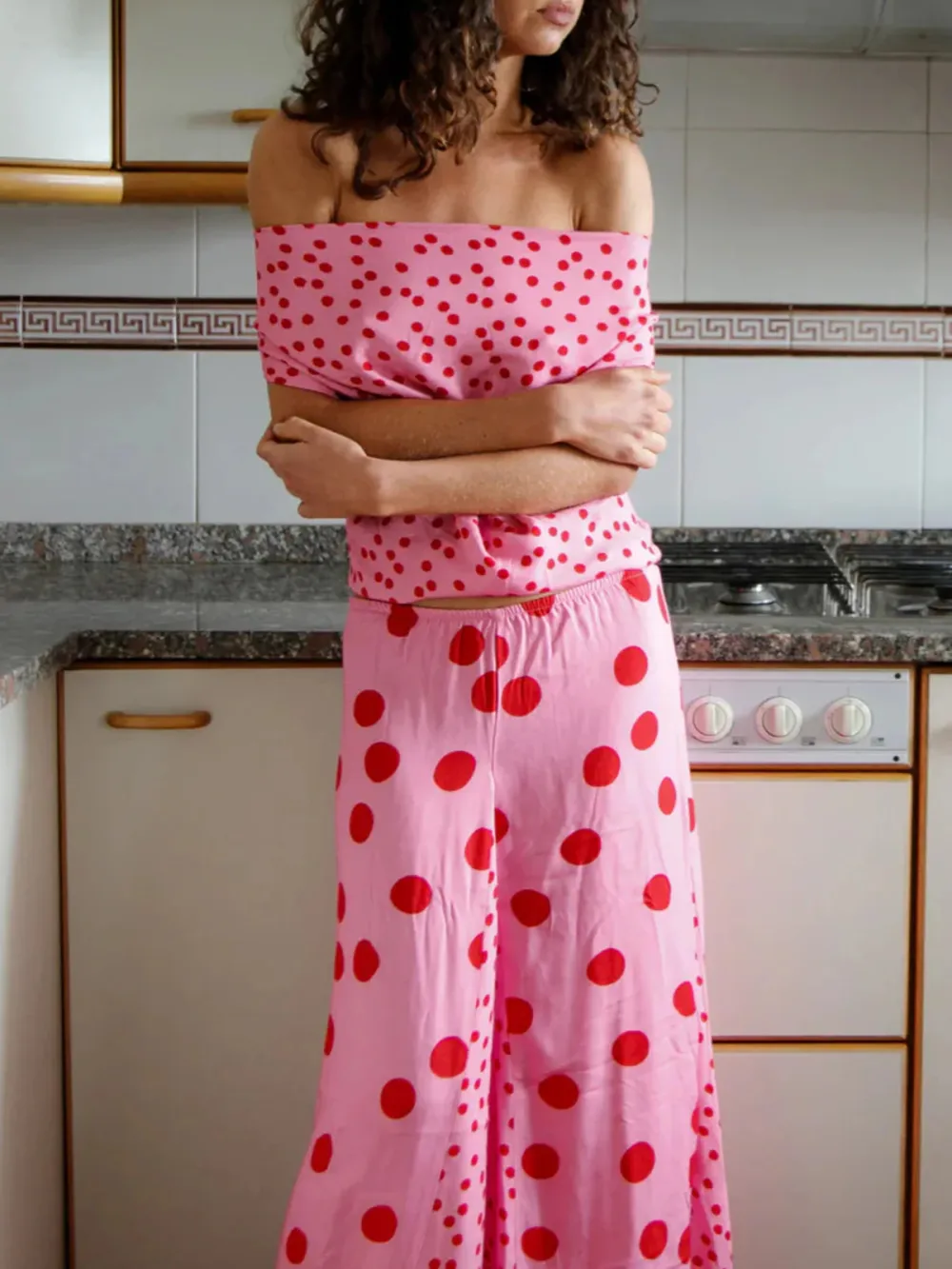 Casual Style Mid-Waist Strawberry Skirt